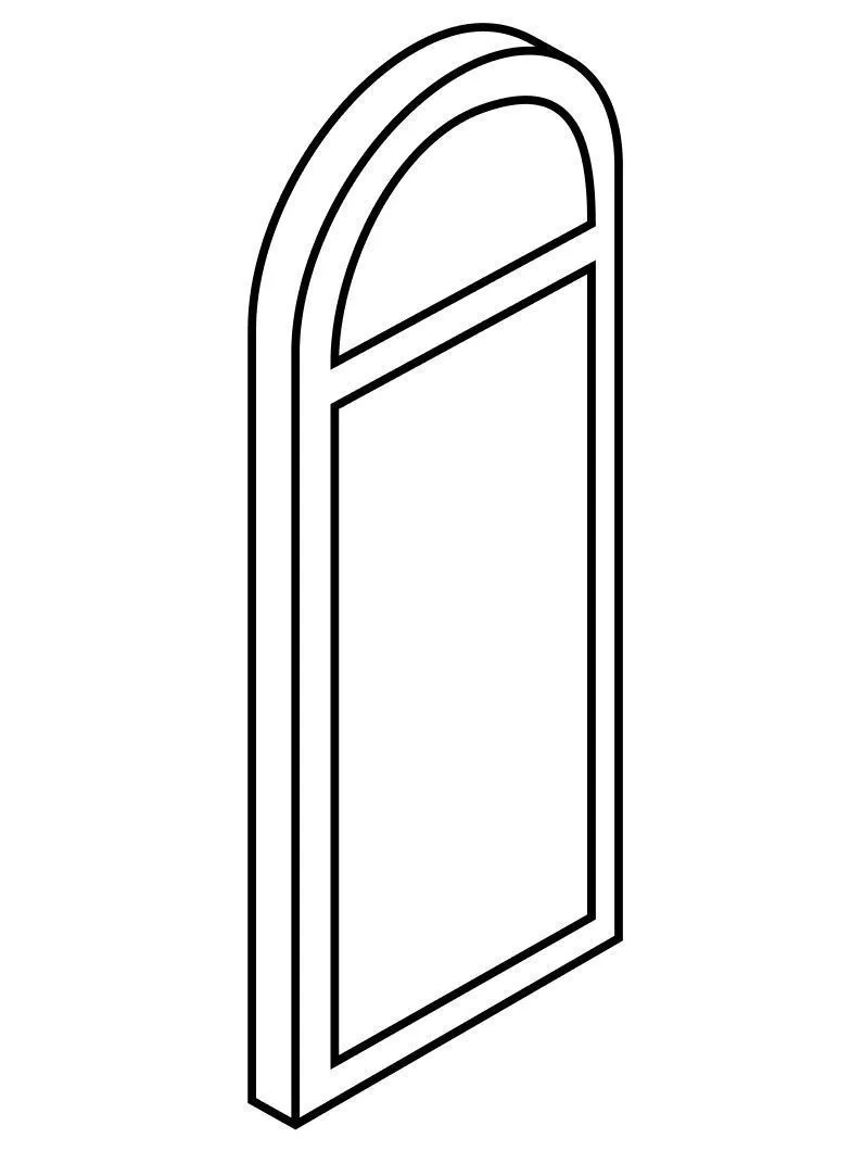 Арочное окно одностворчатое глухое 900х1300